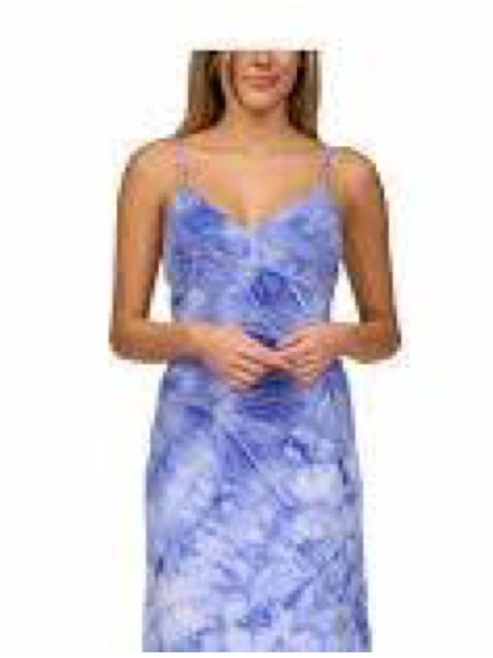 MICHAEL Michael Kors Blue White Tie Dye Slip Maxi Dress S